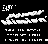 Power Mission title screen for GameBoy